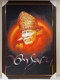 Beautiful Wooden Framed Canvas Print Picture of Sai Baba # 4 - 23 x 33"